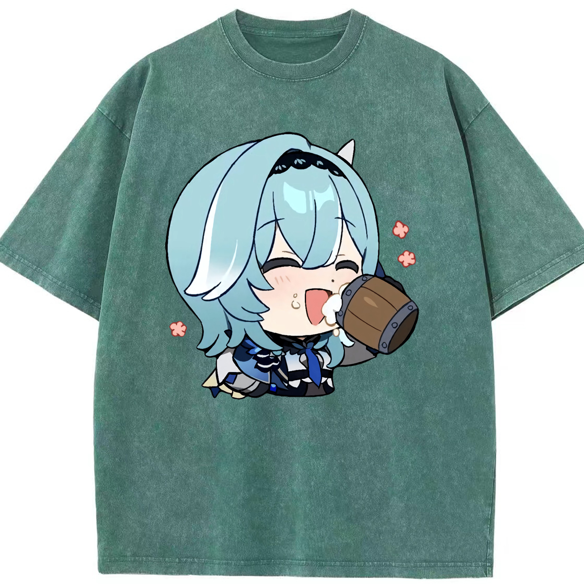 げんし神 优菈 ゆうら genshin Yūra 綿100% ヴィンテージ風 半袖Tシャツ（フロントプリント）